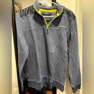 Vineyard Vines Navy and Neon Yellow Pullover